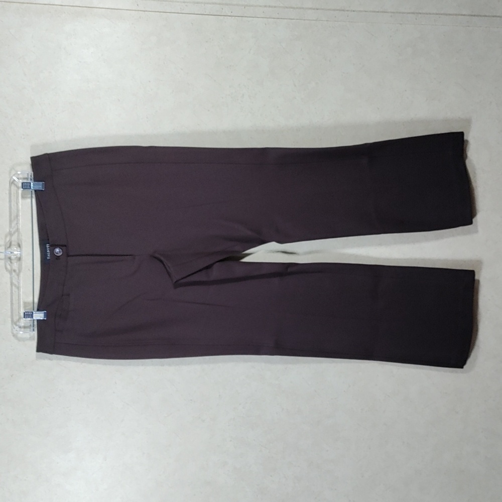 I142 Talbots brown ponte knit slacks 12
